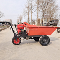 Chariot à benne basculante diesel pour chantier, chariot à main à essence à trois roues pour verger agricole