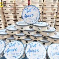 Blue Logo Printing 6 Inch Silk Printing Wholesale Wedding Tambourine Musical Instrument World Musical Hand Drum Price