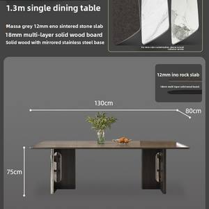 Juego de <span class=keywords><strong>Mesa</strong></span> y <span class=keywords><strong>Sillas</strong></span> de Comedor de Estilo Italiano Minimalista, de Madera Maciza y Losa de Piedra, Estilo Retro, para Apartamentos Pequeños y Restaurantes - Product Image 6