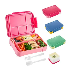 Divisione 3 scomparti Bento Tiffin scatola con posate per bambini Pp Lunch Box in plastica per bambini Bpa cibo gratis