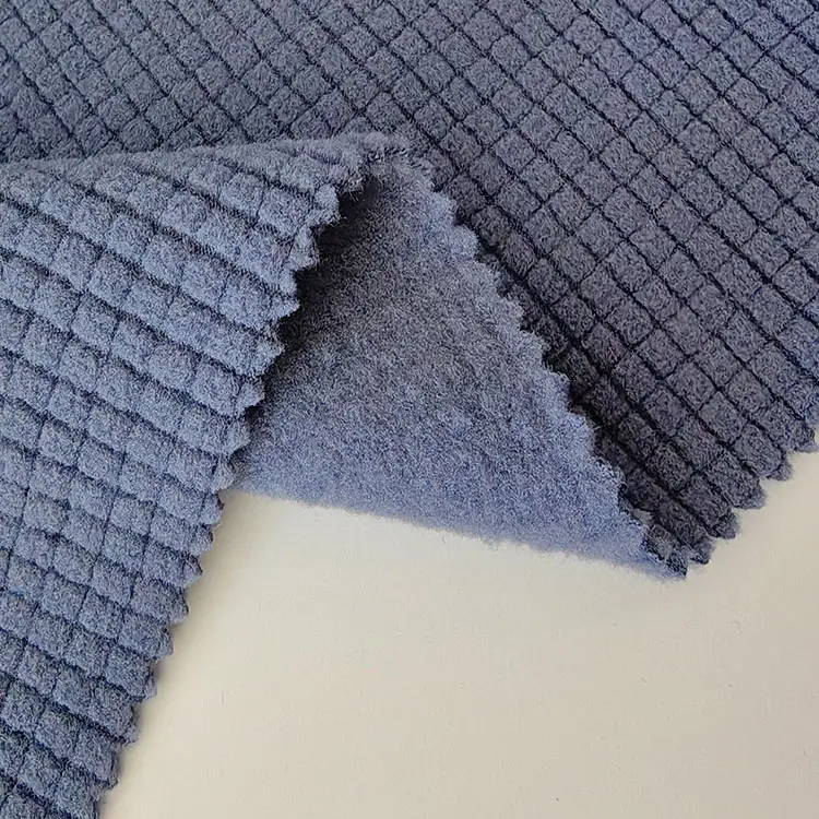 ผ้าโพลีเอสเตอร์ผ้าสแปนเด็กซ์ผ้าลายสก๊อตผ้าแจ็คการ์ดขนแกะขั้วโลกมีขนแปรงสองด้านดีไซน์ใหม่