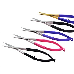 Tijeras de precisión con microresorte para cutículas, cejas, uñas de bebé y pestañas, herramienta de belleza para injertos con hoja afilada - Product Image 1