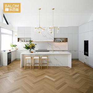 Armoires de <span class=keywords><strong>cuisine</strong></span> modernes de luxe minimalistes blanches sur mesure BALOM avec îlot en quartz, armoires de <span class=keywords><strong>cuisine</strong></span> modulaires pour la construction neuve en Australie - Product Image 2