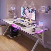 Bureaux d'ordinateur à bas prix pour adultes et étudiants, blanc/noir, table de travail moderne pour le jeu et le bureau à domicile