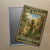 Plaque Métallique Vintage « Lady Bloom » avec Citation Inspirante sur les Fleurs Sauvages du Jardin – Décoration Murale Rétro pour Jardin, Porche ou Mur – Art Mural en Métal