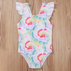 Sello de fábrica con cuentas, niña de 12 años, chicas, plumas de lentejuelas con estampado Bandeau de una pieza, 1 pieza - Product Image 2