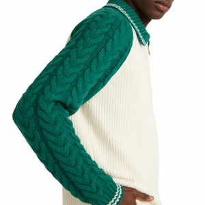 고품질 남성용 캐시미어 가디건 연녹색 오버사이즈 지퍼 니트 재킷 <span class=keywords><strong>2026</strong></span> 맞춤 도매 디자인 - Product Image 2