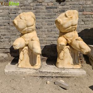 YOUFINE Design classico intagliato a mano in marmo maschile Torso scultura romana antico nudo greco busto statua di pietra per la decorazione - Product Image 2