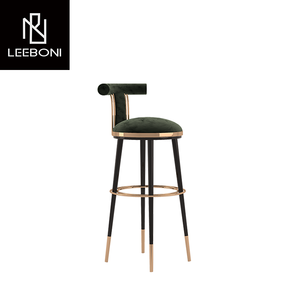 Nouvelle villa de luxe à la mode Tabourets de <span class=keywords><strong>bar</strong></span> modernes en cuir microfibre <span class=keywords><strong>Style</strong></span> nordique avec pieds en acier inoxydable - Product Image 4