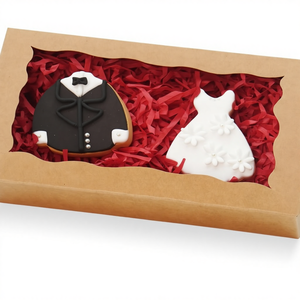 Коробки для выпечки JOHOPACK, 50 шт., 7 x 4 <span class=keywords><strong>3</strong></span>/8 x 1 1/<span class=keywords><strong>2</strong></span> дюйма, с окном, для печенья, кукурузных и яичных изделий - Product Image 1