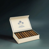 Boîte à cigares personnalisée de luxe, écologique, en carton rigide magnétique, avec pelliculage brillant, impression UV quadricolore, gaufrage, cigare de qualité supérieure