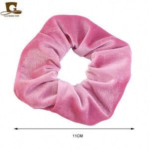 Élastique à cheveux multifonctionnel en velours doux de haute qualité, 100 % polyester, 11 cm de circonférence, couleur unie, pour usage quotidien et décontracté - Product Image 3