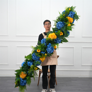 Realistic Artificial Silk Hydrangea Greenery Garland <b>Flower</b> Runner with Customizable Size for Wedding Event Walkway Decor - Product Image 3