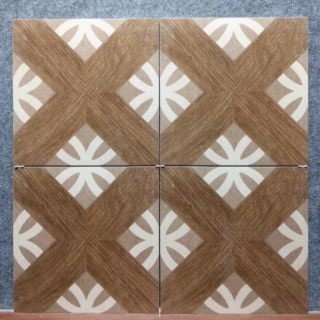 Carrelage géométrique beige brun caramel