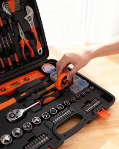 Coffret d'outils ménagers en acier au chrome-vanadium Outils à main avec embouts de tournevis de précision Clé hexagonale Faucille - Product Image 6
