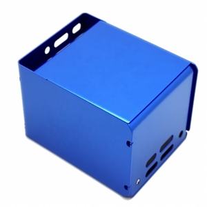 Boîtier de fabrication en tôle métallique mural personnalisé, pièces de pliage en aluminium anodisé bleu, boîtier électronique de commande - Product Image 1