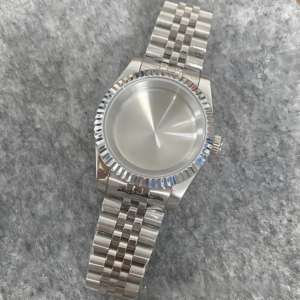 Accessoires de montre, boîtier de montre de 36 mm à 39 mm, <span class=keywords><strong>lunette</strong></span> cannelée, verre saphir, <span class=keywords><strong>loupe</strong></span>, bracelet en acier inoxydable pour NH35 NH36 - Product Image 6