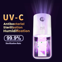 Humidificateur ultrasonique rotatif à 360 degrés avec veilleuse, alimenté par USB, silencieux, portable pour voiture, bureau et maison