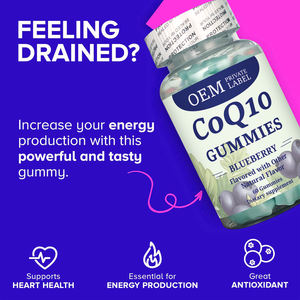 Gomitas de CoQ10 al por Mayor, Coenzima <span class=keywords><strong>Q10</strong></span> Natural, Apoyo Energético Diario, Ingredientes de CoQ10 Añadidos - Product Image 6