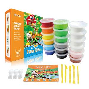 2023 juguetes Magic Light Clay 18 colores Farm Life Theme espuma arcilla No-Bake modelo moldeado esculpir manualidades Playdough Slime - Product Image 1