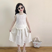 Summer 2025 Kids Wholesale Sleeveless Embroidery Two Piece Set for Girls