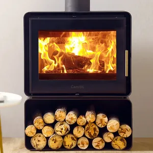 Perapian berdiri bebas kompor pelet efisiensi panas tinggi tungku pemanas pembakar kayu untuk dalam ruangan