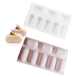 Moule à gâteau en mousse Tangchu, petit format, ovale, pour glace, chocolat, ustensile de cuisson en silicone, résistant au four - Product Image 5