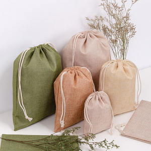 Bolsa Personalizada con Cordón Ecológica de Arpillera y Lino, Sacos Antipolvo de Primera Calidad, Pequeño Saco de Yute con Cordón para Empacar Regalos, Dulces y Fiestas - Product Image 3