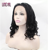 Perruques tressées LINDAL Freetress, tissage afro fait main, perruque tressée blonde africaine