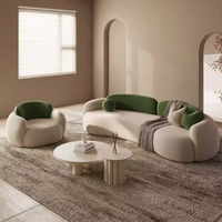 Ensemble de canapés modulaires de couleur crème au design moderne, garnis de latex naturel, meubles durables pour le salon