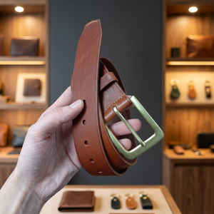 Cinturón de Cuero Vacuno Vintage para Hombre, Ecológico, Resistente, Impermeable, con Hebilla Rectangular de Acero, Longitud Personalizable, Calidad Premium, Uso Diario - Product Image 1