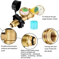 Adaptateur universel pour réservoir de propane avec manomètre, compatible QCC1/Type 1, pour camping-car, barbecue au charbon de bois, étanche à l'eau, à la poussière et aux UV