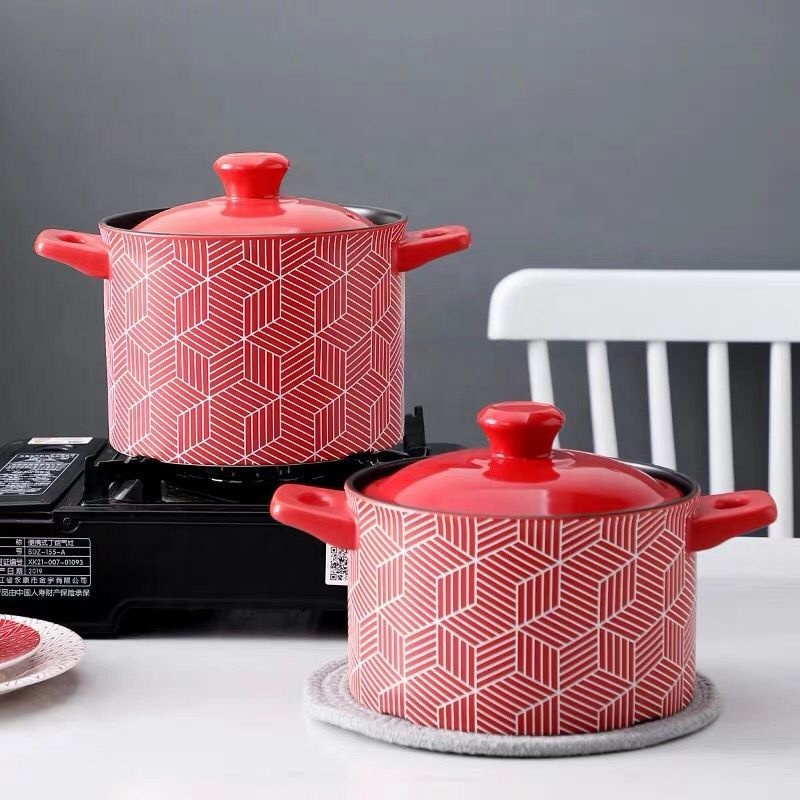 Uncoated Ceramic Casserole Pot – Spodumene Milk & Soup Cooking Pot for Open Fire Use
