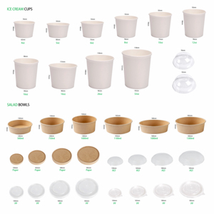 Duy Nhất Tường 70Ml 5Oz 500Ml Dùng Một Lần Cốc Giấy Sữa Chua Đông Lạnh Kem Dập Nổi 3.5Oz 18Oz 10Oz 12 Oz 16Oz Kích Thước Có Sẵn - Product Image 3