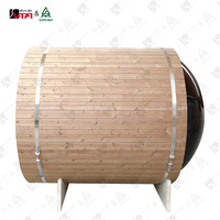 Vapasauna Promotion Cabine de sauna tonneau d'extérieur 6-8 personnes 1,8*3M, sauna finlandais traditionnel en bois avec véranda