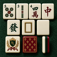 Ensemble de tuiles de mahjong en acrylique de luxe américain avec le blason du club Heritage et l'illustration Fleur de Lys pour la vente au détail, les cadeaux et la personnalisation de marque