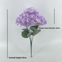 Bunga Hydrangea Buatan Tangan Tangkai Tunggal Warna Putih Pink Muda Dekorasi Rumah Alat Peraga Fotografi Pernikahan