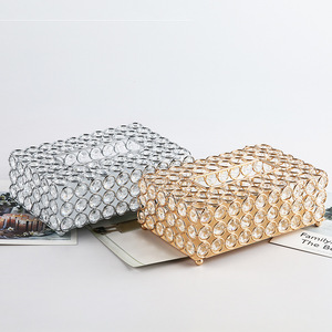 Boîte à mouchoirs en cristal européen, boîte à papier pour salon et salle à manger, boîte <span class=keywords><strong>de</strong></span> rangement pour mouchoirs, décoration <span class=keywords><strong>de</strong></span> maison tendance sur internet - Product Image 4