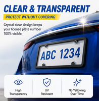 Support de plaque d'immatriculation de voiture en plastique incurvé étanche, norme américaine, avec cache, vente en gros, cadre de plaque d'immatriculation