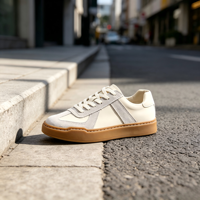 Baskets rétro allemandes en cuir et daim avec coutures, chaussures décontractées à semelle en caoutchouc antidérapante pour la marche quotidienne et le skate