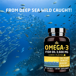 Aceite de Pescado Natural de Aguas Profundas OEM, Rico en Omega-3, EPH y DHA, para la Salud Cerebral y Cardiovascular, Cápsulas de Gel Suave con Sabor a Limón para Adultos - Product Image 4