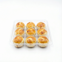 Boîte d'emballage alimentaire en plastique transparente jetable pour pâtisserie, vente en gros, pour desserts et gâteaux