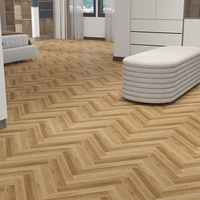 Planche de vinyle antidérapante Couleur gris clair Plancher de chêne à chevrons Plancher de bois Chevron Plancher de SPC à chevrons