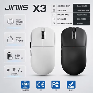 Ratón Inalámbrico para Juegos JINMS X3, PAW3311, 26000 DPI, 73g, Ultraligero, Trimodal, Chip BK3633, para Esports Competitivos - Product Image 1