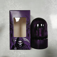 Neue 3,5g 7g 1oz 2oz 1 Pfund Glasdose für Esswaren, Süßigkeiten, Kekse, Gummibärchen, Kräuter, 3,5g Blütenverpackung, 3,5g schwarze violette Glasdose mit Box