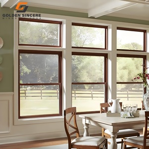 Fenêtre à double battant en aluminium à rupture de pont thermique GS Modern, double vitrage, verre trempé, fenêtres coulissantes verticales pour villa résidentielle - Product Image 5