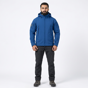 2026 Design Customized Logo Softshell Sportswear Waterproof Windbreaker Jacket High Quality Hooded with Front Pocket Decoration - Product Image 1