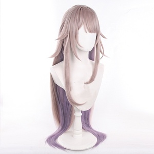 Vente en gros Honkai Star Rail the <span class=keywords><strong>Herta</strong></span> perruque Cosplay 110cm de long droit violet mixte synthétique Anime Halloween fête Cosplay perruque - Product Image 3