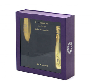 Boîte cadeau magnétique de luxe de haute qualité avec fenêtre <span class=keywords><strong>pour</strong></span> un seul bocal de vin, logo personnalisé - Product Image 2
