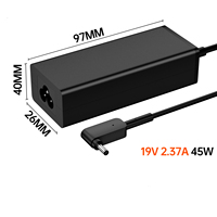 Adaptador de Corriente para Portátil de 45W 19V 2.37A, Conector CC de 3.0*1.1mm, Cargador de Repuesto Compatible con Fuente de Alimentación para Computadora Portátil